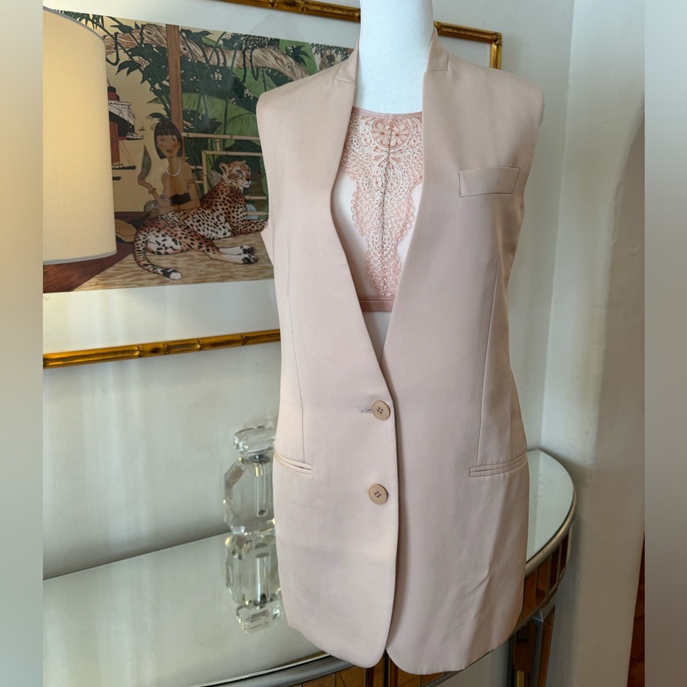 STELLA McCARTNEY Sleeveless Blush Pink Blazer Vest